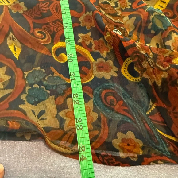 Lucky Brand Sheer Paisley Blouse - Picture 5 of 5